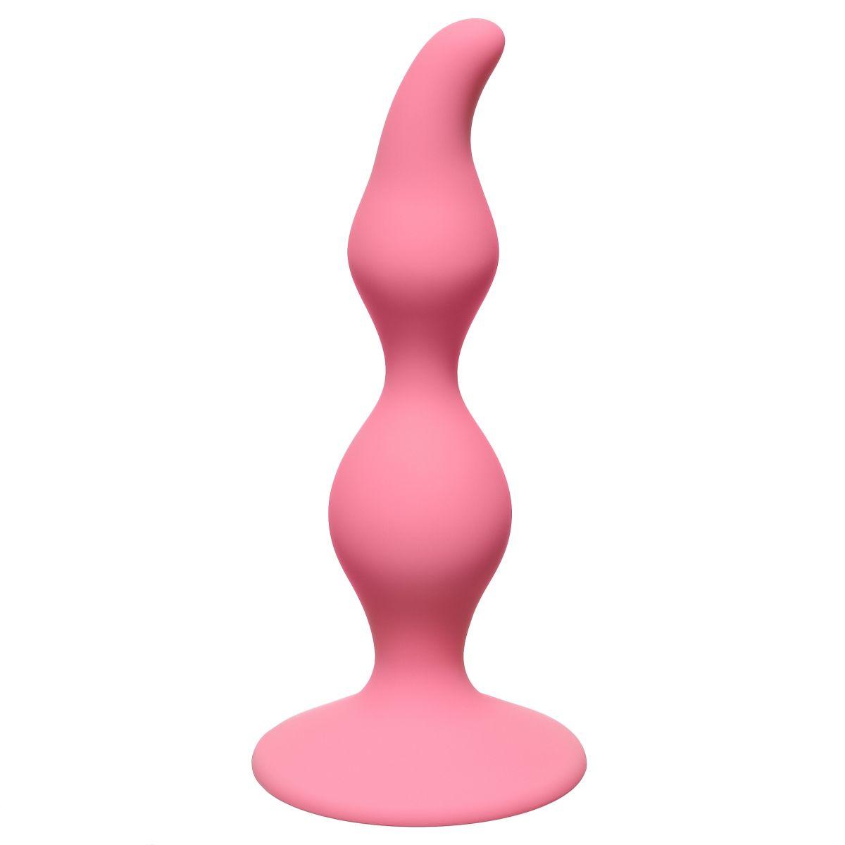 Розовая анальная пробка Curved Anal Plug Pink - 12