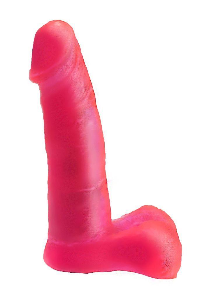 Розовая гелевая насадка для страпона - 16