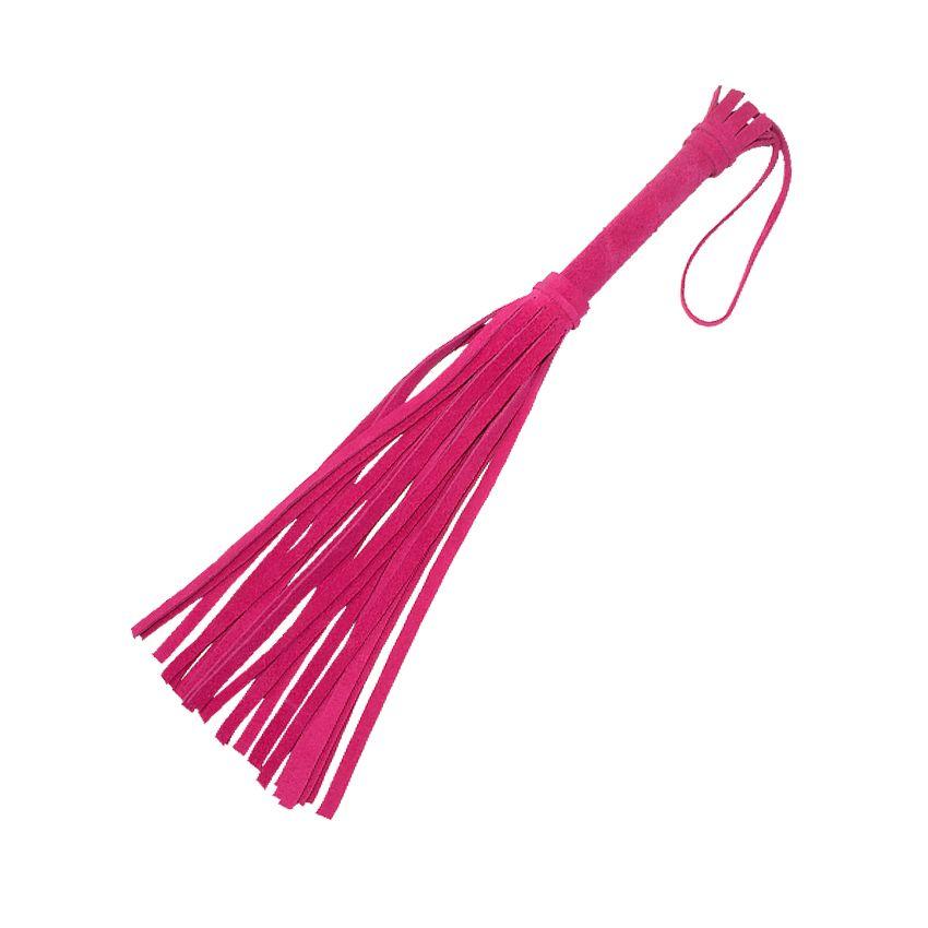 Розовая мини-плеть «Королевский велюр» - 40 см.-10917