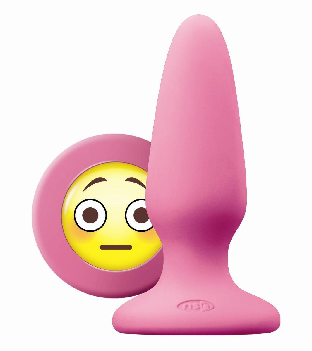 Розовая силиконовая пробка среднего размера Emoji OMG - 10