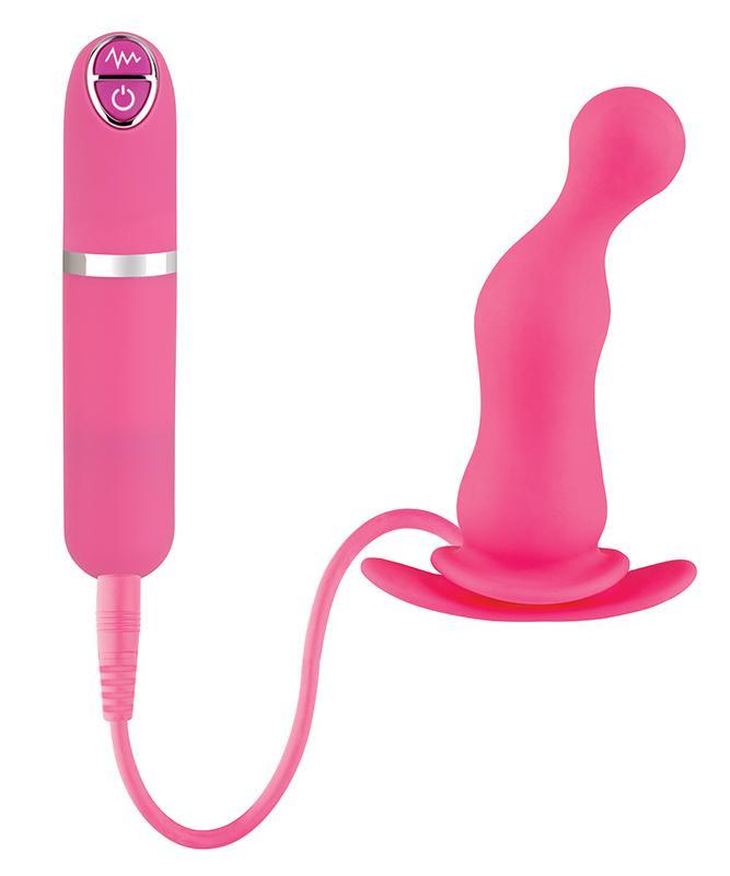 Розовая вибровтулка Dash Butt Plug With Mini Controller II - 9 см.-6978