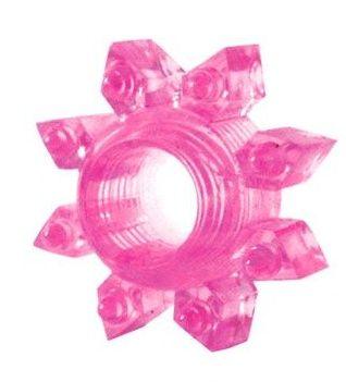 Розовое эрекционное кольцо Cockring star-7648