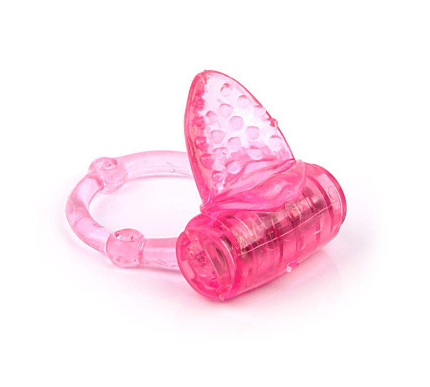 Розовое эрекционное виброкольцо Flirting Tongue-7270