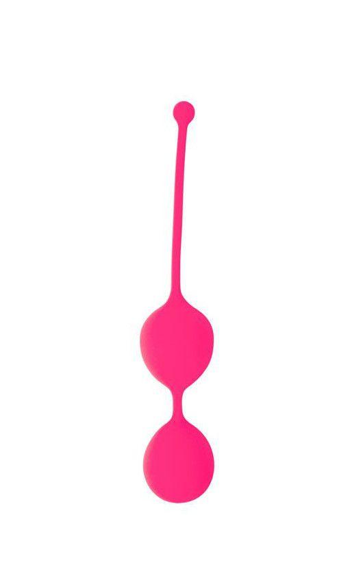 Розовые двойные вагинальные шарики Cosmo с хвостиком для извлечения-6002