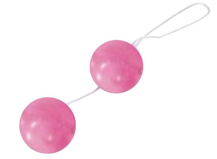 Розовые глянцевые вагинальные шарики-433
