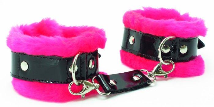 Розовые наручники с мехом BDSM Light-2848