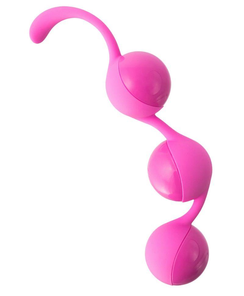 Розовые тройные вагинальные шарики из силикона DELISH BALLS-11032