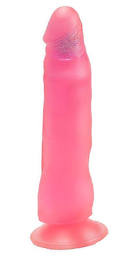 Розовый фаллоимитатор без мошонки с присоской - 17 см.-10343