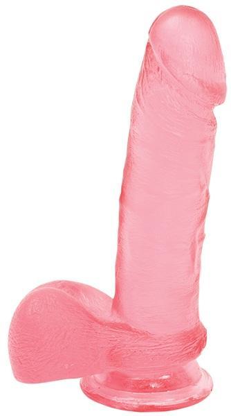 Розовый гелевый фаллос CRYSTAL JELLIES - 18 см.-2340