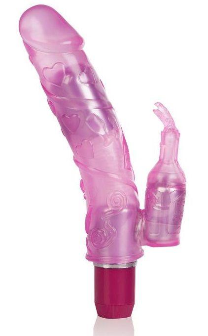 Розовый гнущийся вибромассажер Bendies Bubbly - 24 см.-6957