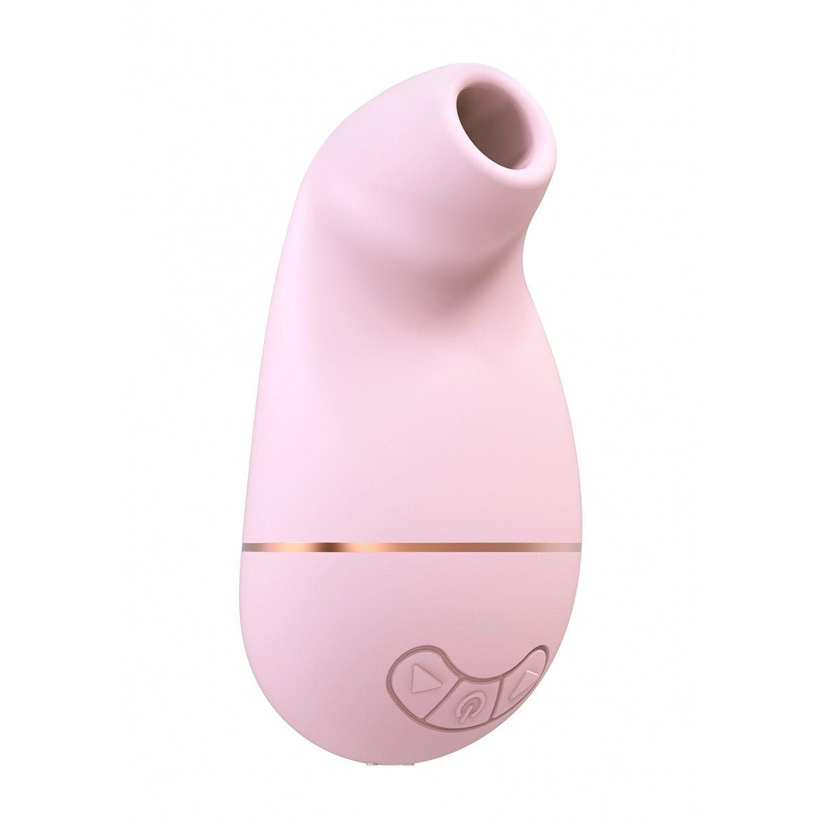 Розовый клиторальный вакуум-волновой массажер Irresistible Kissable-8639