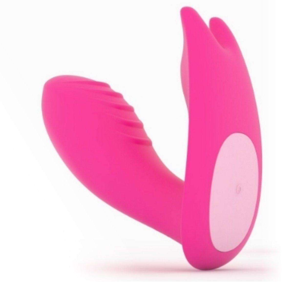 Розовый вагинально-клиторальный стимулятор MAGIC EIDOLON-3830