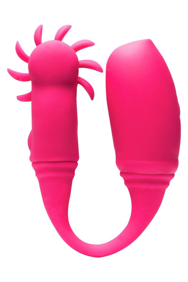 Розовый вибратор KAWAII DAISUKI 4 для одновременной вагинальной и клиторальной стимуляции-952