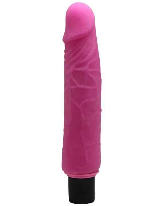 Розовый вибратор-реалистик из ультраскин - 20 см.-9885