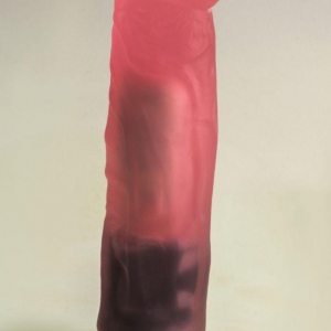 Розовый вибромассажер в виде фаллоса с венками - 18