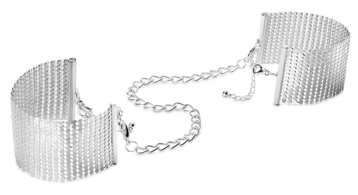 Серебристые наручники-браслеты Desir Metallique Handcuffs-7098