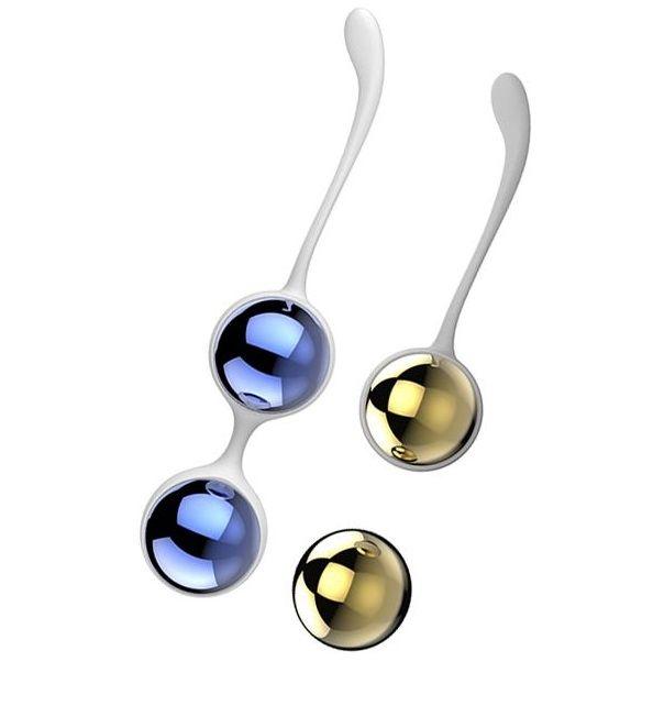 Синие и золотистые вагинальные шарики Nalone Yany-9430
