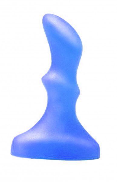 Синий гелевый плаг изогнутой формы - 10 см.-13122