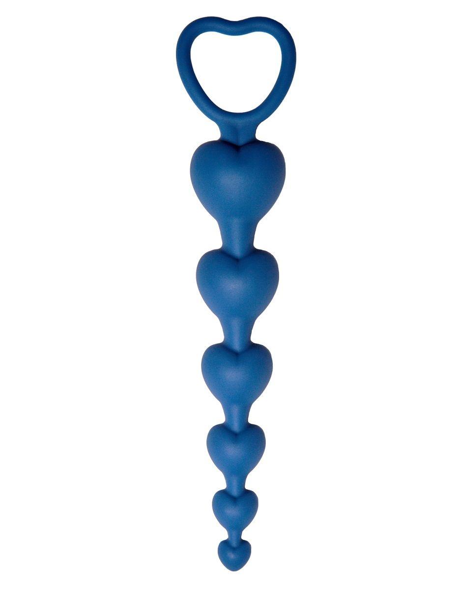 Синяя анальная цепочка Love Beam - 19 см.-1435