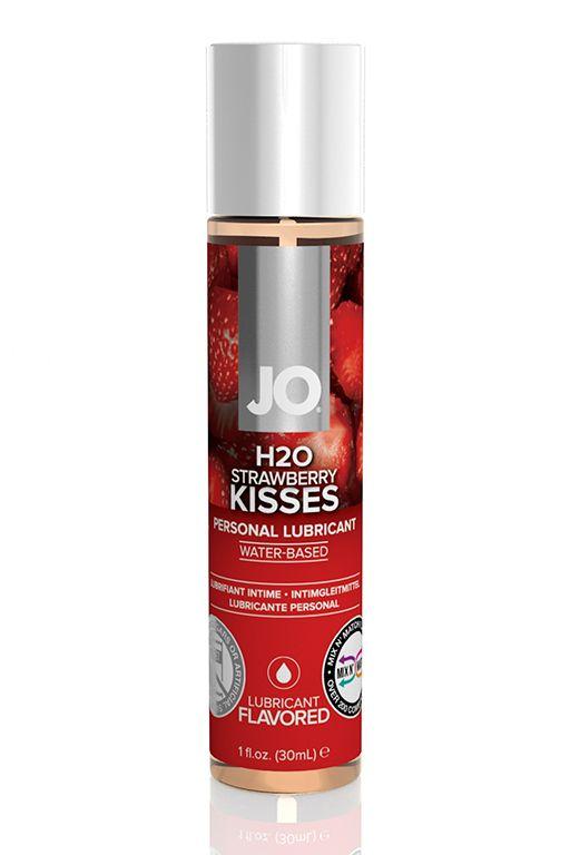 Смазка с ароматом клубники JO Flavored Strawberry Kiss - 30 мл.-8113