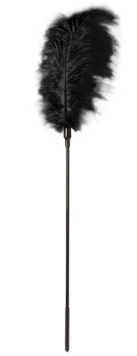 Стек с большим чёрным пером Large Feather Tickler - 65 см.-729