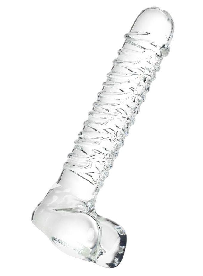 Стеклянный прозрачный фаллоимитатор Sexus Glass - 21 см.-7292