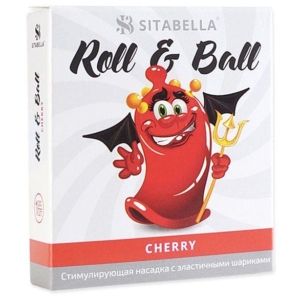 Стимулирующий презерватив-насадка Roll   Ball Cherry