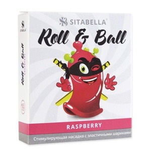 Стимулирующий презерватив-насадка Roll   Ball Raspberry