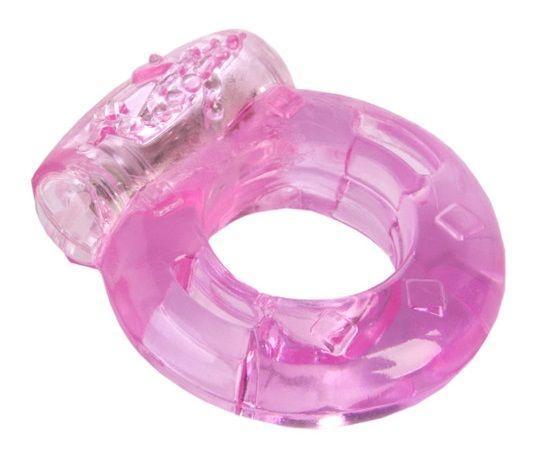 Толстое розовое эрекционное кольцо с вибратором-862
