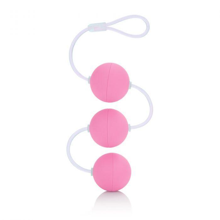 Три розовых вагинальных шарика FIRST TIME-8737