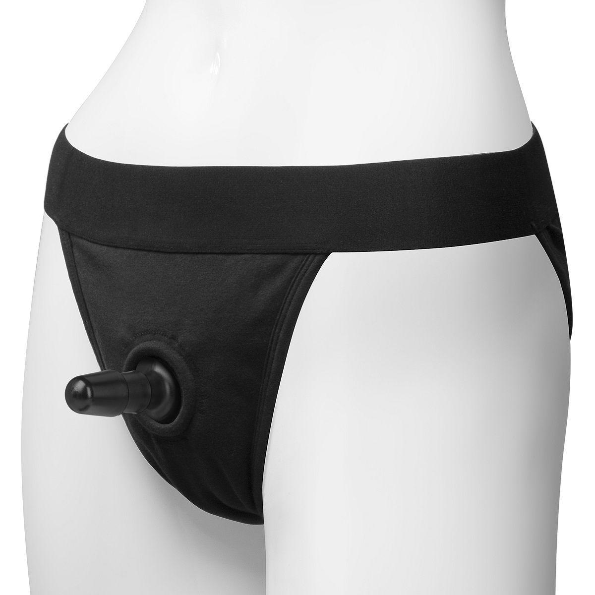 Трусики с плугом Vac-U-Lock Panty Harness with Plug Full Back - L/XL-7177