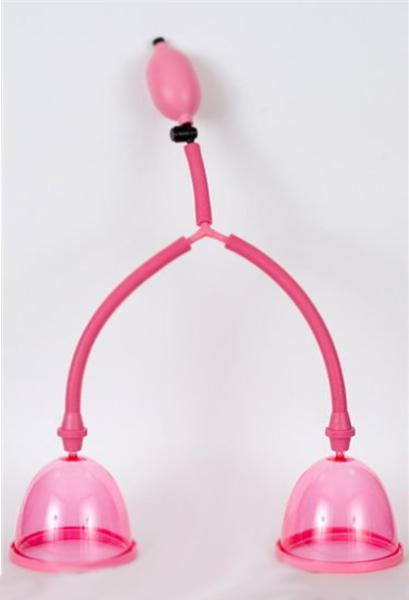 Вакуумный массажёр для груди розового цвета-600