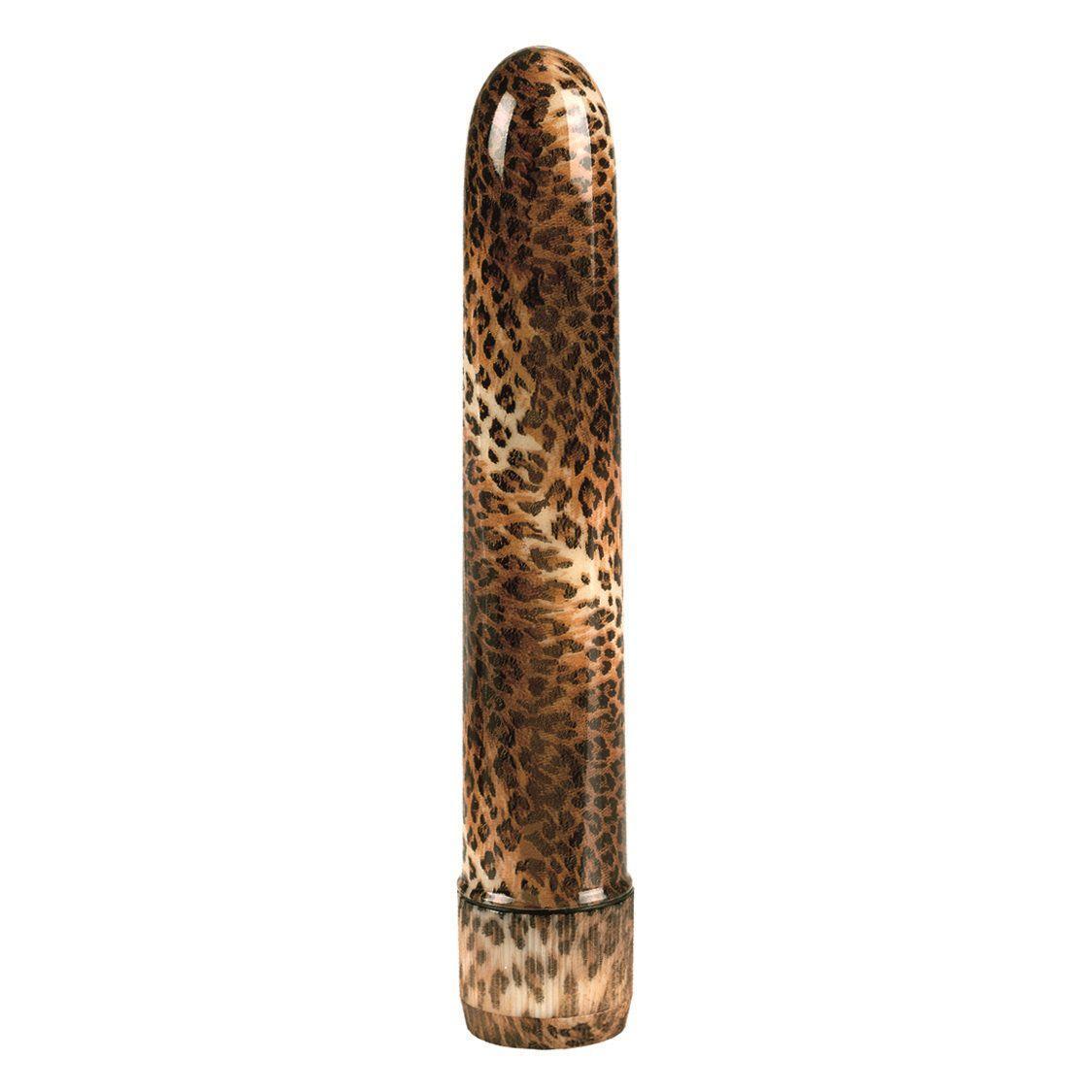Водонепроницаемый леопардовый вибратор - 17 см.-9884