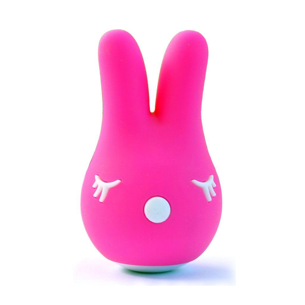 Ярко-розовый вибростимулятор Bunny с ушками-8393