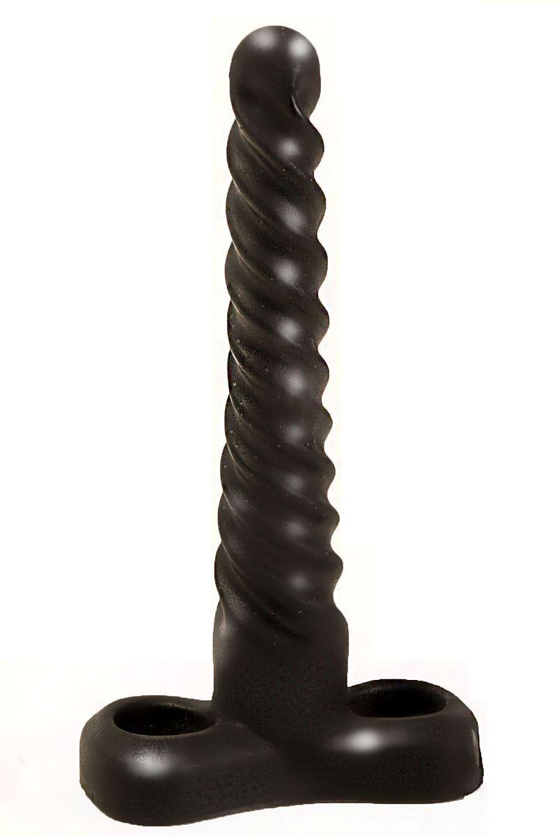 Закрученный спиралью плаг чёрного цвета - 15 см.-10168