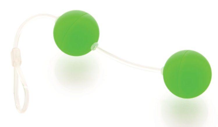Зеленые вагинальные шарики на прозрачной сцепке-1756