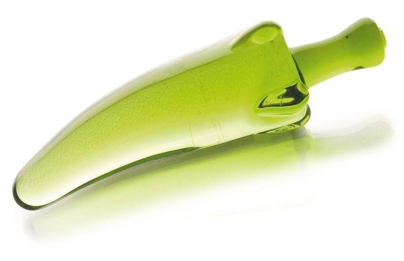 Зелёный анальный стимулятор из стекла в форме перчика - 15
