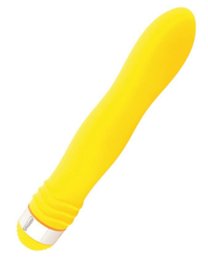 Желтый водонепроницаемый вибратор - 18 см.-1739