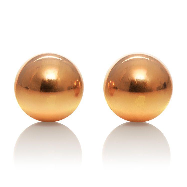 Золотистые вагинальные шарики Entice Weighted Kegel Balls-7766
