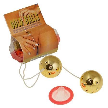 Золотистые вагинальные шарики GOLD-5474