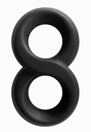 Черное эрекционное кольцо-восьмерка Infinity Ring-1014