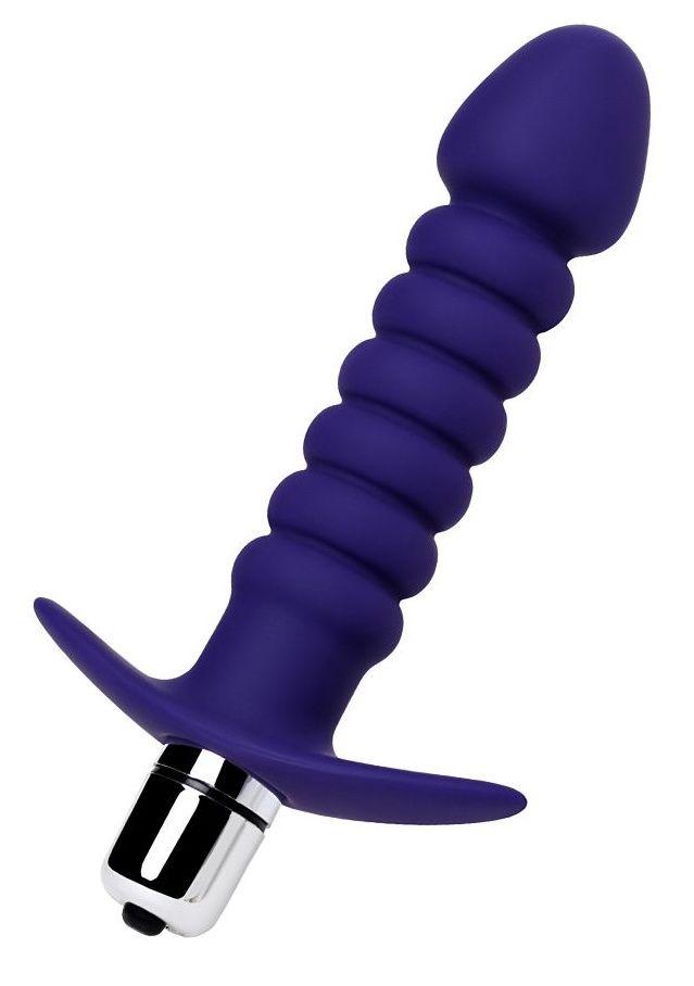 Фиолетовый анальный вибратор Condal - 14 см.-812