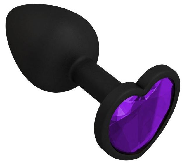 Черная силиконовая пробка с фиолетовым кристаллом - 7