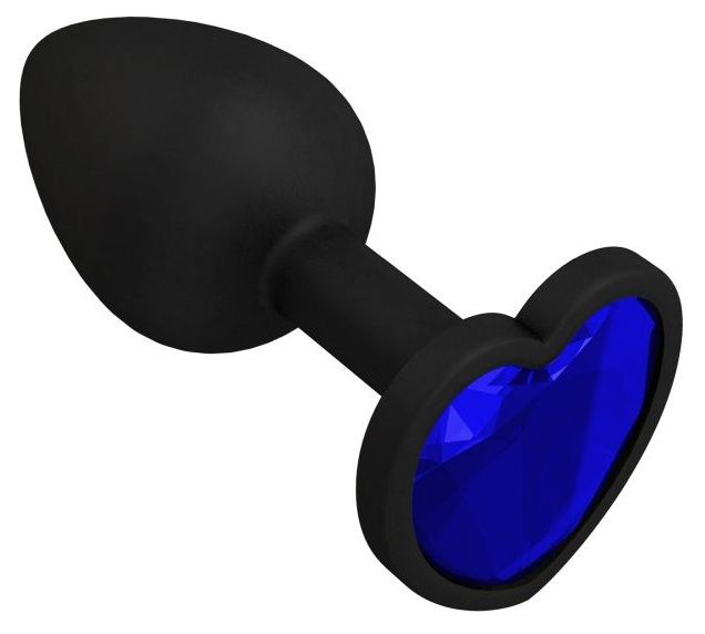 Черная силиконовая пробка с синим кристаллом - 7