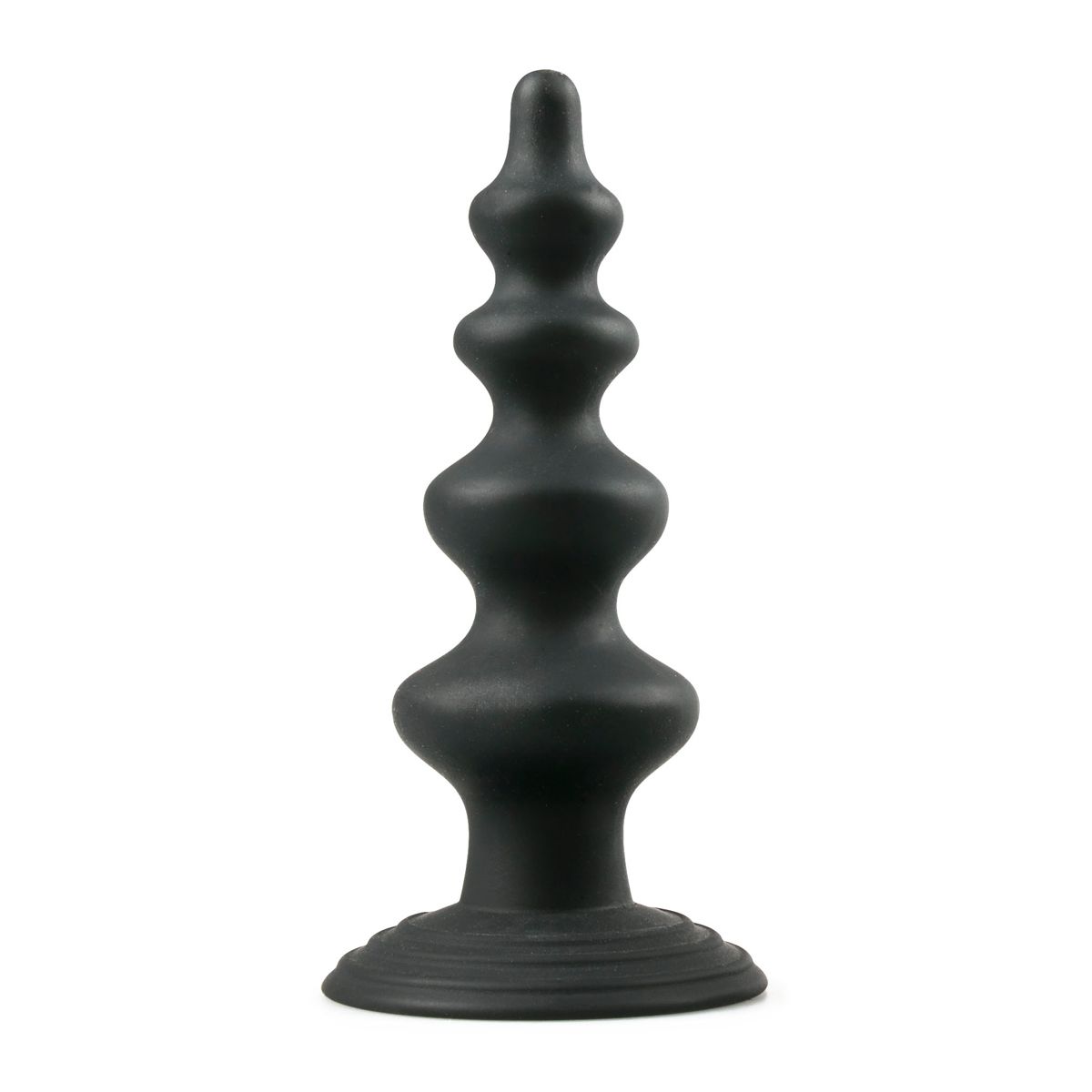 Чёрная фигурная анальная ёлочка Beaded Cone - 13