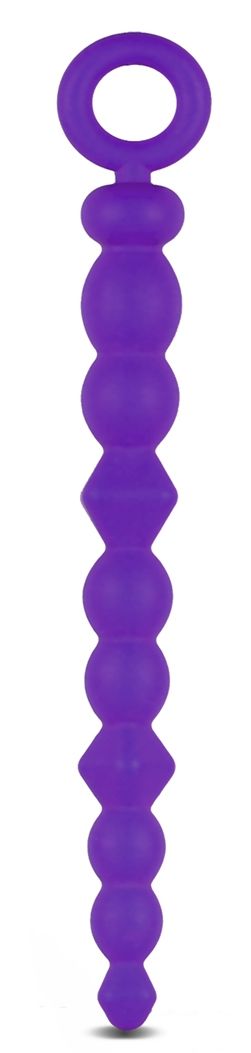Фиолетовая анальная цепочка-елочка Silicone Beads - 24