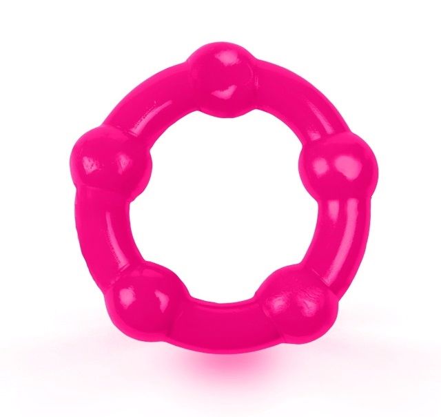 Розовое малоэластичное эрекционное кольцо-2983