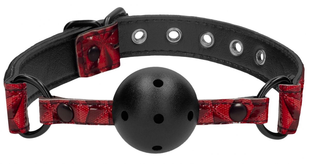 Черно-красный кляп-шарик Breathable Luxury Ball Gag-