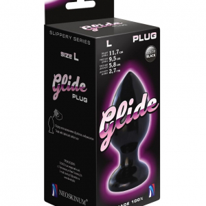 Черный анальный плаг Glide L - 11