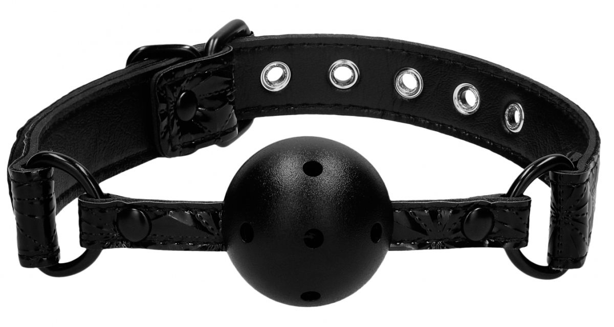 Черный кляп-шарик Breathable Luxury Ball Gag-